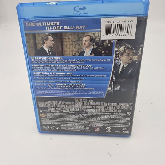 Inception 2010 Digital Copy Bluray Disc DVD Leonardo Dicaprio PG13 148 Minutes - Picture 7 of 8